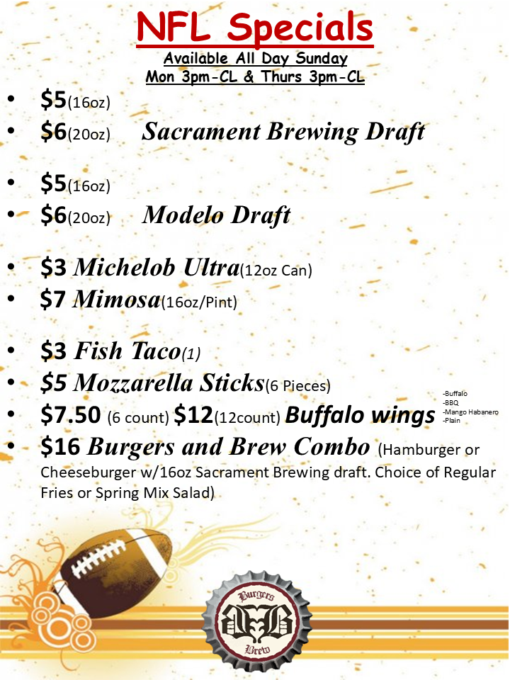 Burgers and Brew Menu - Image 2